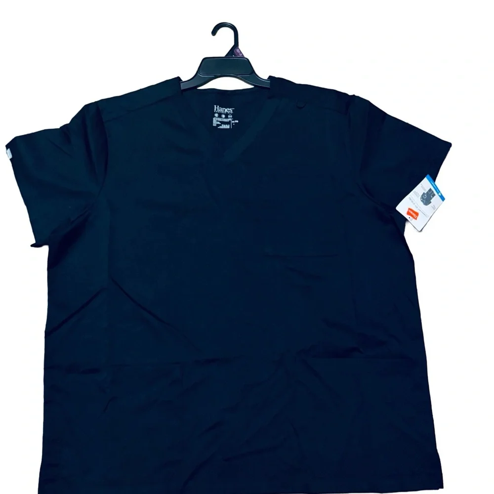 Hanes Men's Comort Plus Navy Blue Scrub Set - Picture 2 of 8